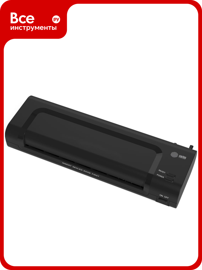 Ламинатор Cactus CS-LAB-C1 черный A4 70-125 мкм 25 см/мин 2 вала ламинация фото 2077510
