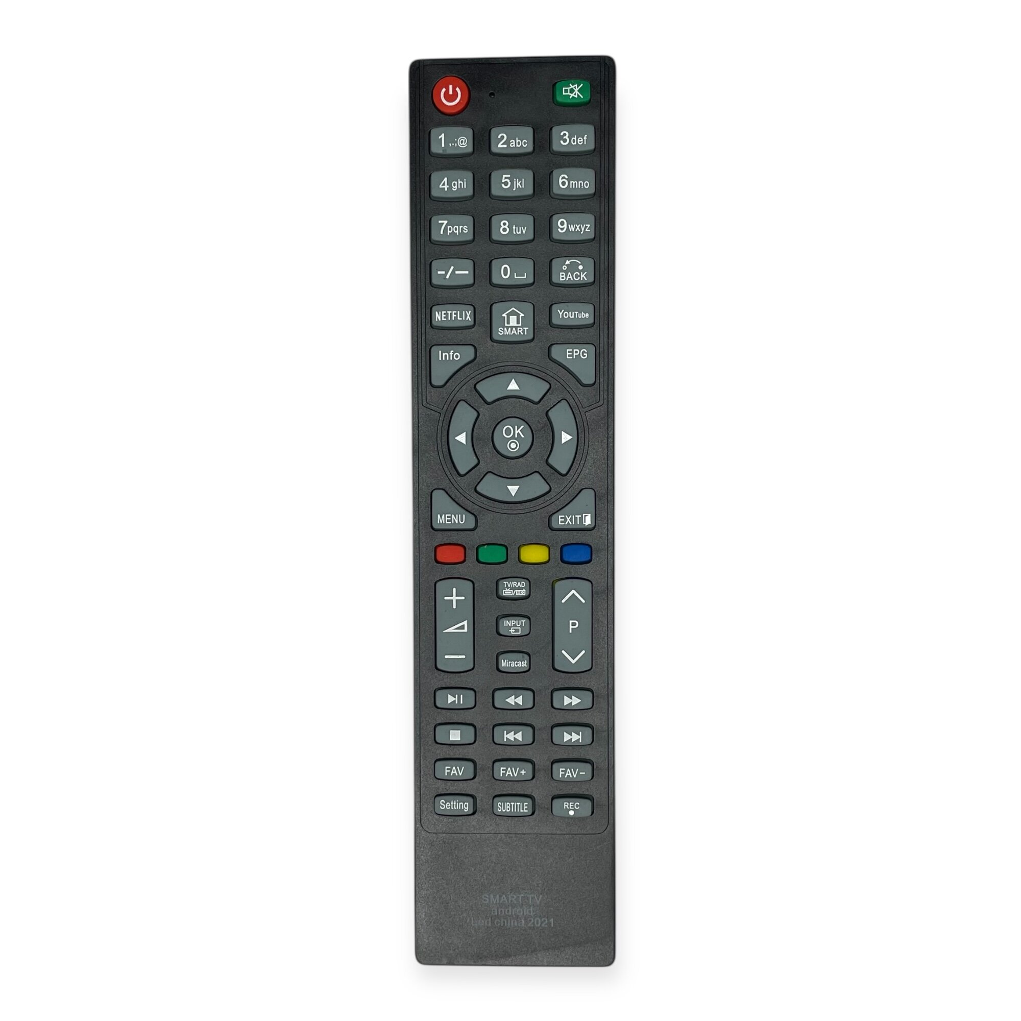 Универсальный пульт, для телевизоров SMART TV ANDROID LED CHINA ИК, АБС-пластик, черный