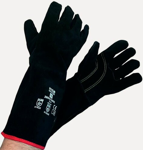 Изображение товара Краги сварщика спилковые усиленные, черные, длина - 406мм, р.10, mte