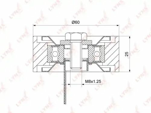 Ролик обводной ремня генератора Renault Logan/Duster 1.4/1.6 10>