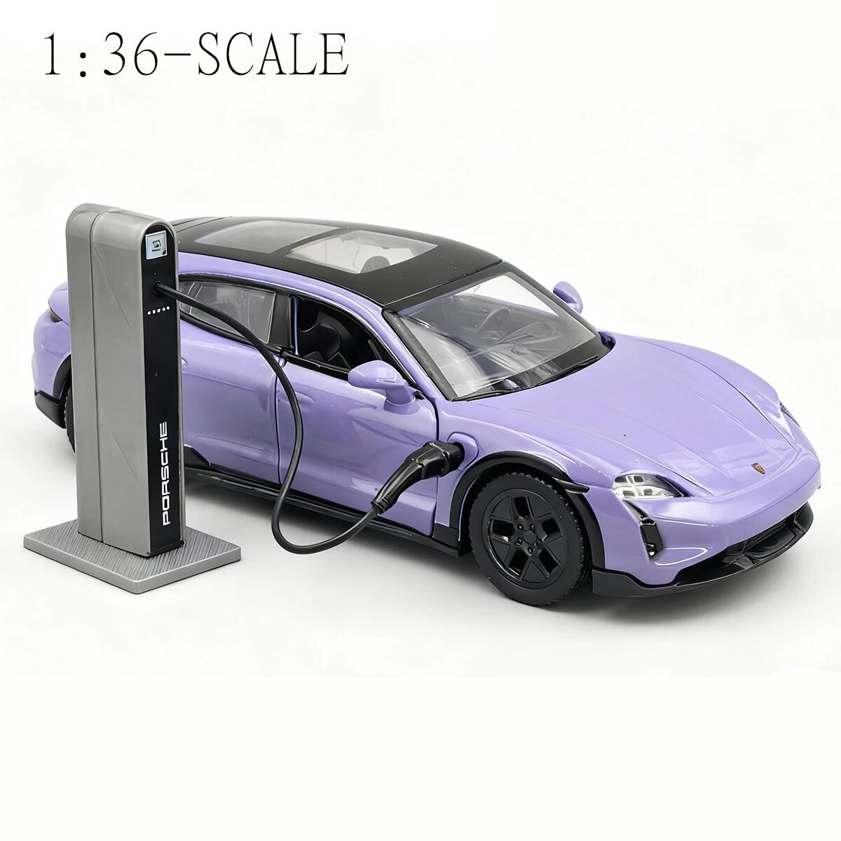 Игрушечный автомобиль Porsche Taycan Lightning 1:36 фиолетовый