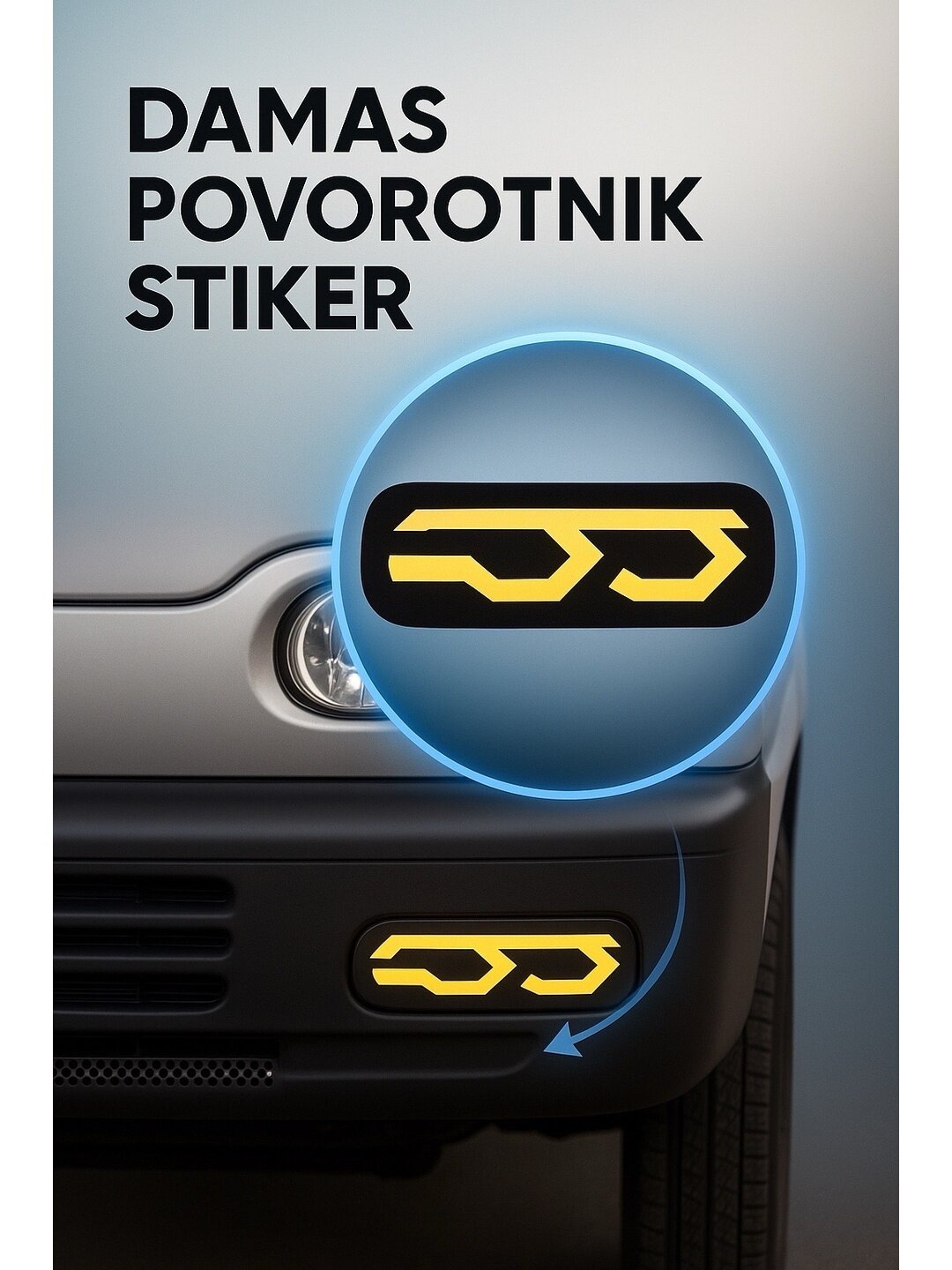 Акриловый стикер, наклейка, поворотник для Damas, комплект из 2 предметов, тюнинговый товар