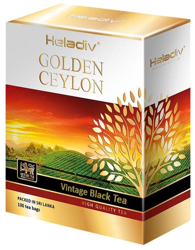 Чай Heladiv Golden Ceylon Vintage Black Tea (Винтажный Черный Чай), в пакетиках, 100шт