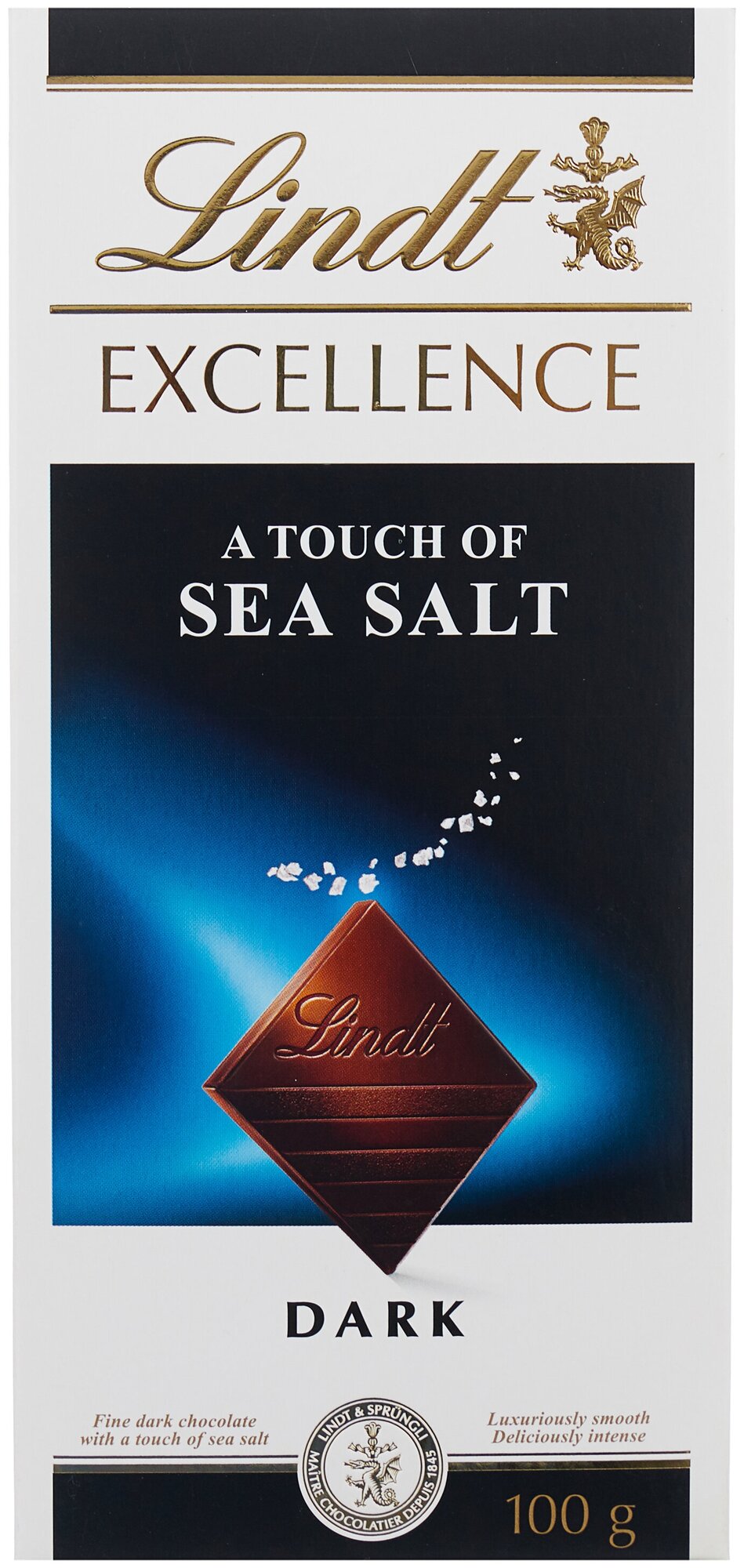 Lindt Excellence темный шоколад с морской солью, 100 г