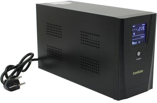 Источник бесперебойного питания Exegate EX292633RUS 2200VA/1300W,LCD,AVR,1*Schuko+2*C13,RJ45/11,USB, - фото №4
