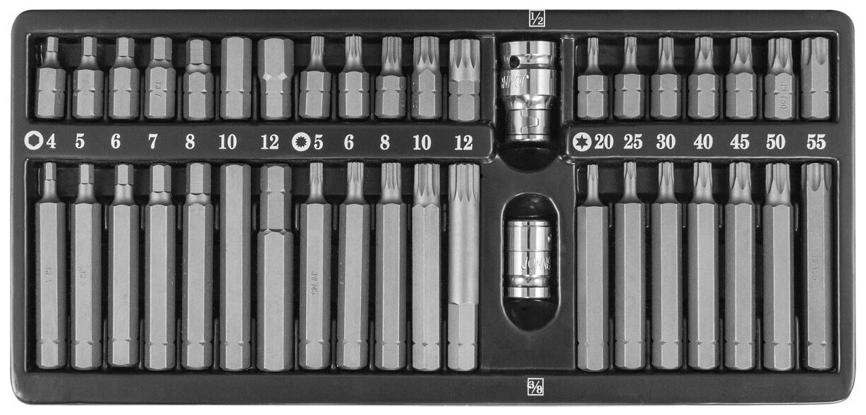 Набор Бит Hex Torxspline 30-75 Мм 40Пр Jonnesway S29h4140s Jonnesway арт. S29H4140S