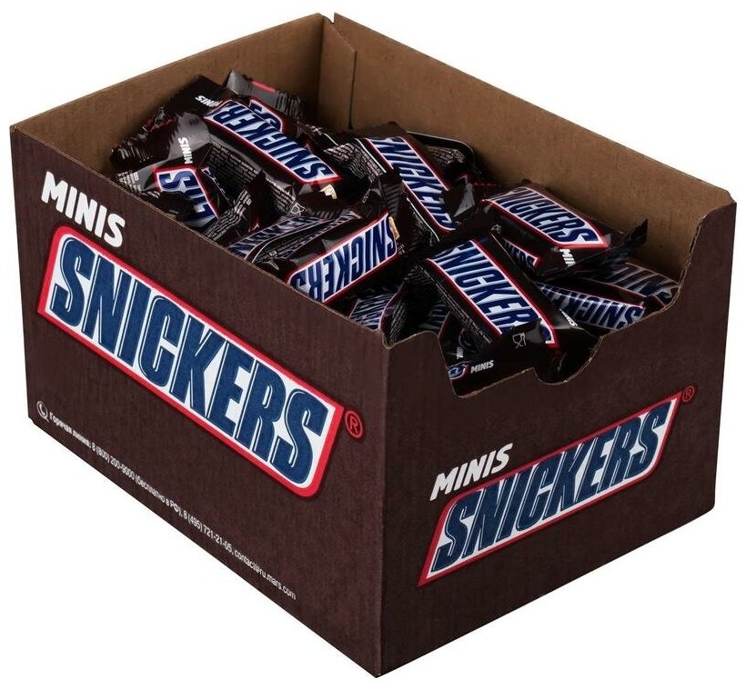 Конфеты Snickers Minis с карамелью, арахисом и нугой, 2.9 кг