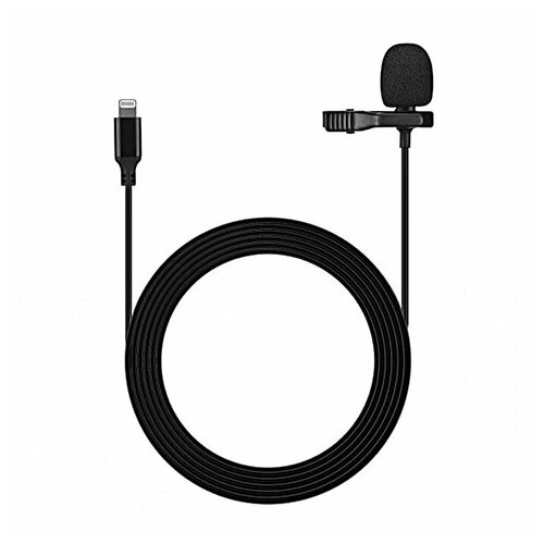Микрофон Lavalier GL-141 Lighting с дополнительным разъемом AUX Jack 35 Черный 55500₽