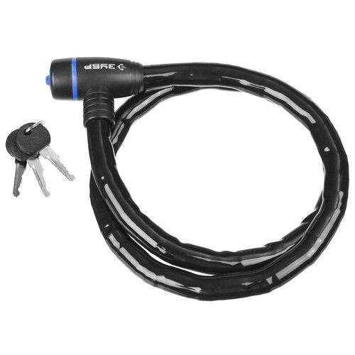 фото Замок зубр "профессионал", тросовый, усиленный, 3 ключа в комплекте, длина троса 1000мм, d 18мм