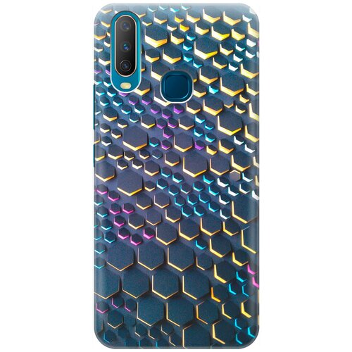 фото Re:pa накладка transparent для vivo y17 / y3 / y12 / y15 с принтом "графитовые соты"