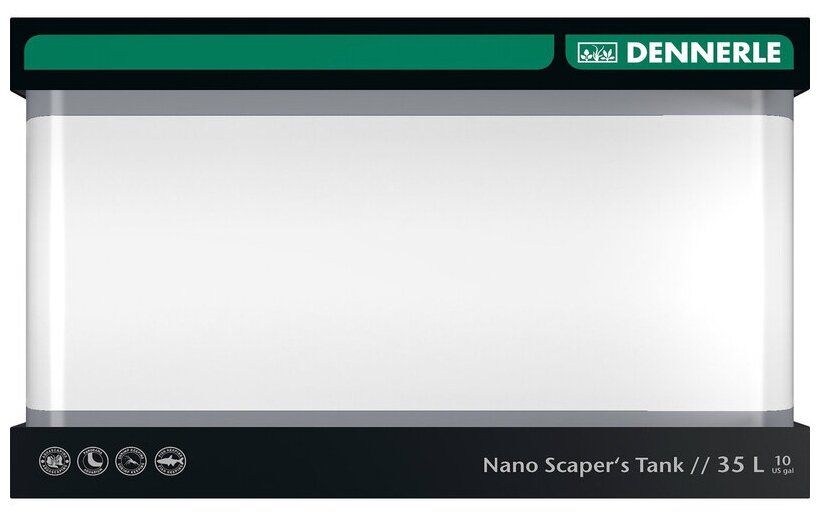 Панорамный нано-аквариум для акваскейпинга DENNERLE Nano Scaper's Tank Basic 35л, 40х32х28см - фотография № 1