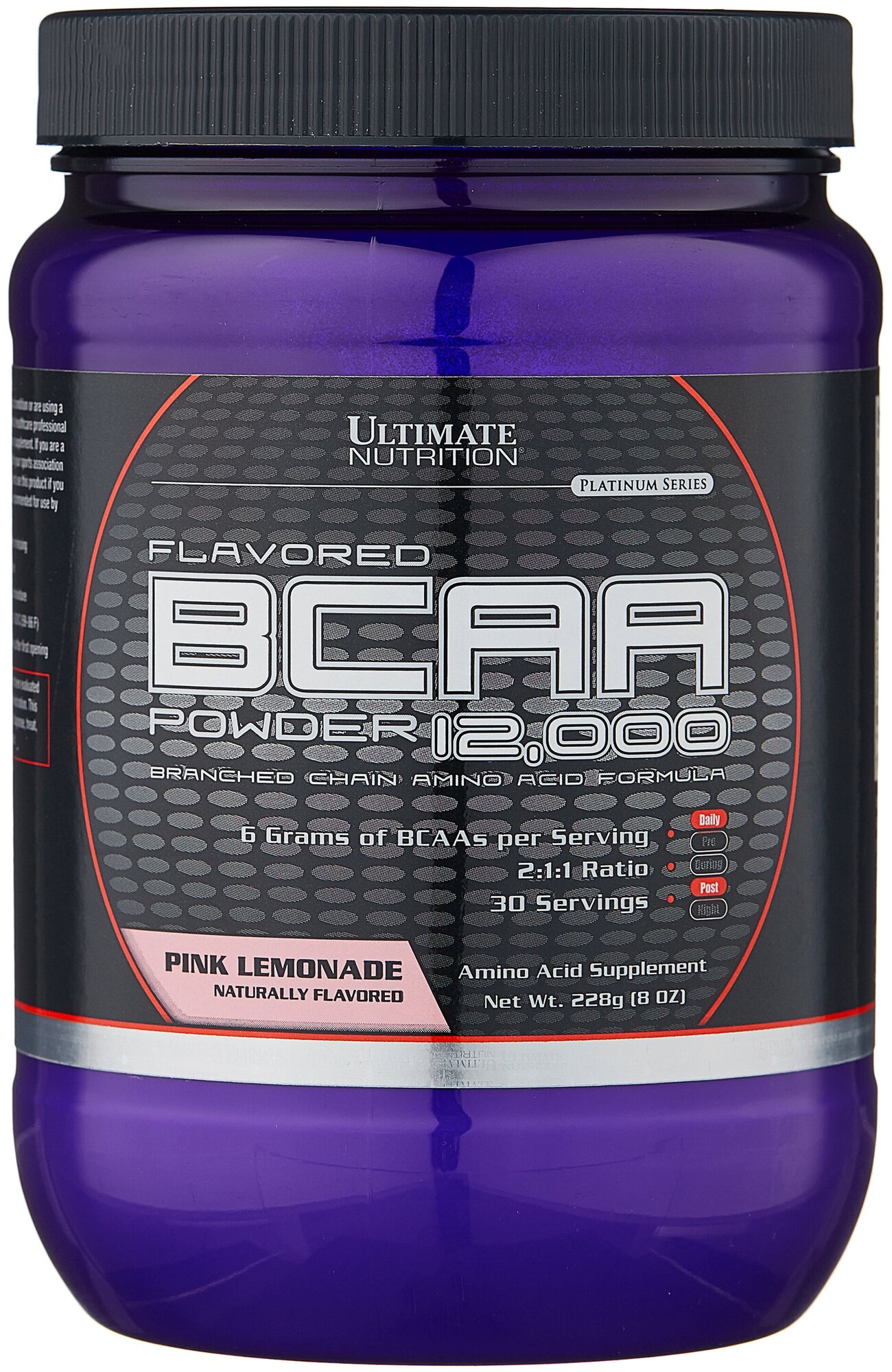 BCAA 2:1:1 Ultimate Nutrition Flavored BCAA 12000 Powder 2:1:1 228 г, Розовый лимонад