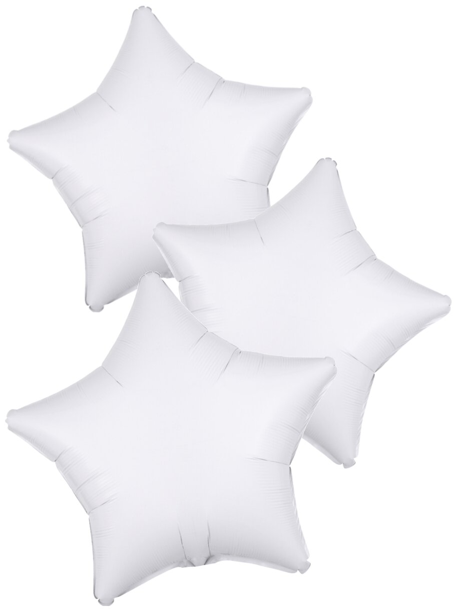Набор воздушных шаров Anagram звёзды Пастель, Белый, 46 см, 3 шт