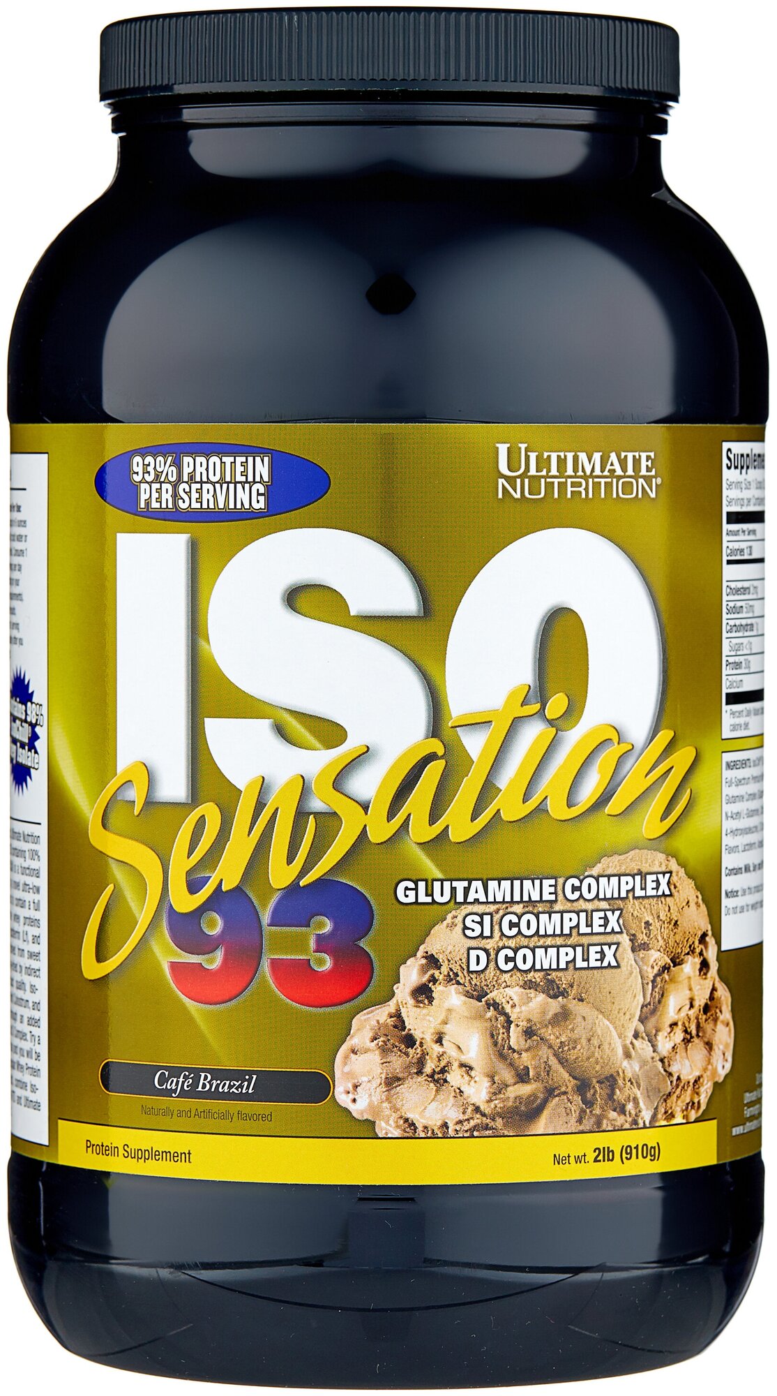 Протеин Ultimate Nutrition ISO Sensation 93, 910 гр., бразильский кофе