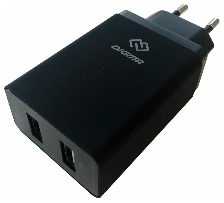 Сетевое зарядное устройство DIGMA , 5.4A, черный - фото №1