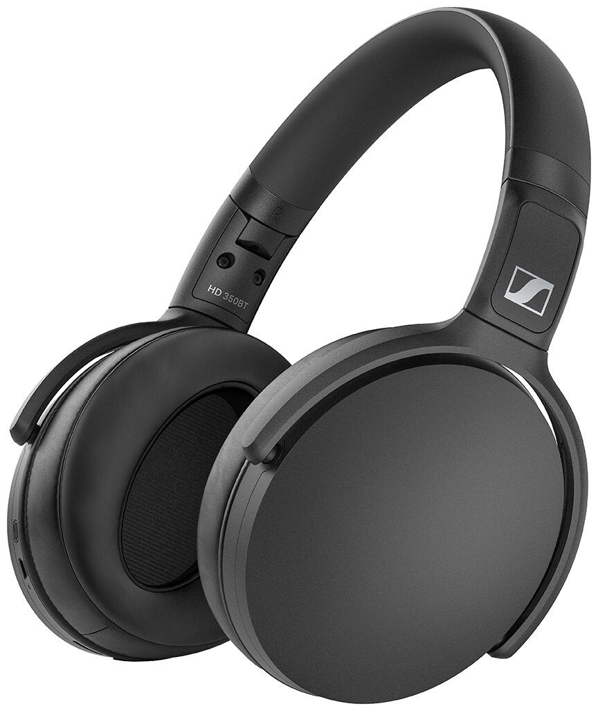 Наушники SENNHEISER HD 350BT, Bluetooth/USB Type-C, мониторные, черный [508384] - фото №1