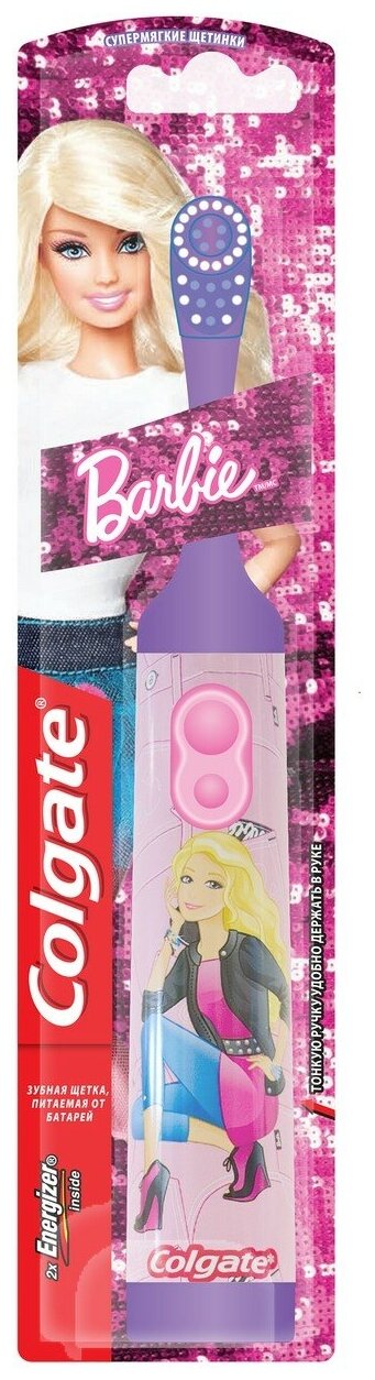 Электрическая зубная щетка Colgate Barbie FCN10038_4, фиолетовый - фотография № 1