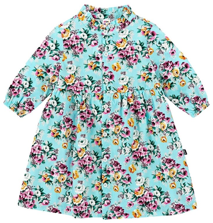 Платье для девочек Mini Maxi модель 2140 цвет бирюзовый/мультиколор размер 98