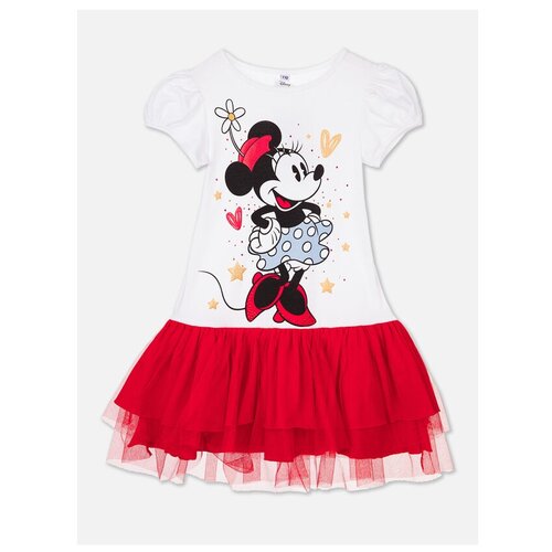 фото Платье playtoday размер 98, белый/красный