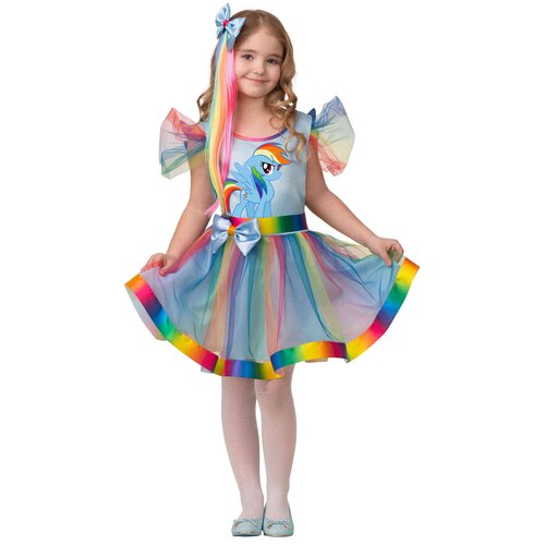 Платье Батик, размер 134, голубой мягкая игрушка пони радуга в сумочке my little pony 25 см