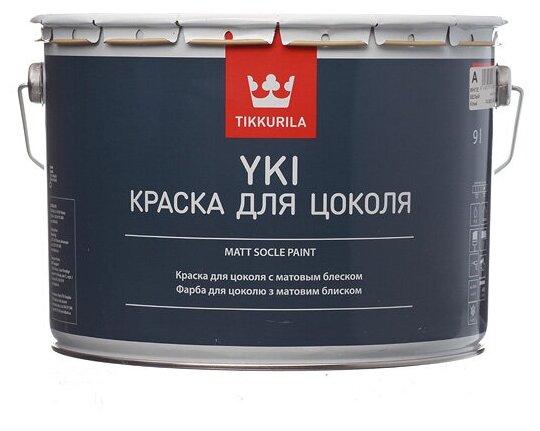 Краска для фасадов и цоколей Tikkurila Yki база А, белая, глубокоматовая (9л)