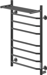Полотенцесушитель Электрич.кабельный Ника WAY-3 80/50 с полкой RAL9005 черный матовый U