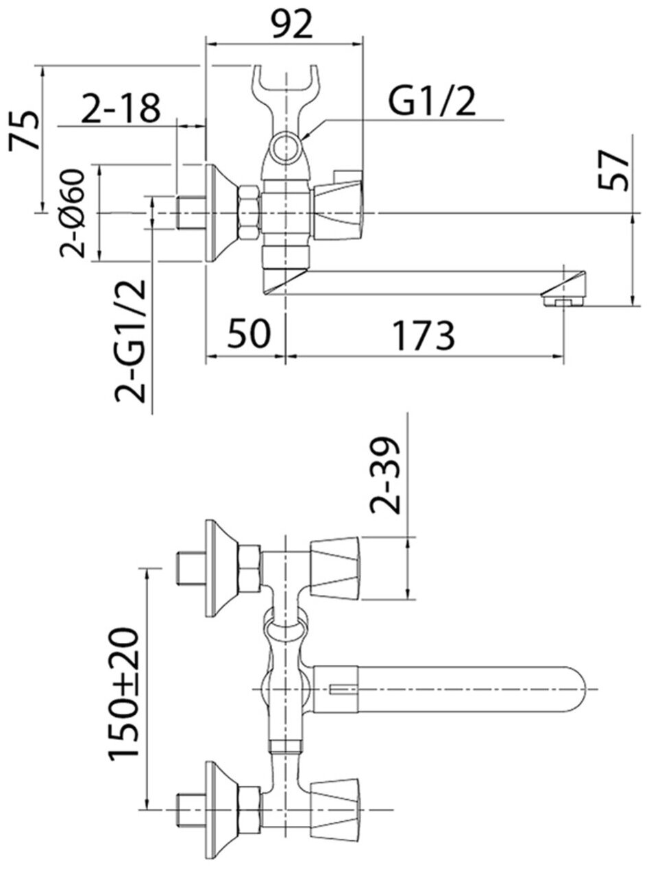 Смеситель для ванны Milardo Tring TRISB02M02