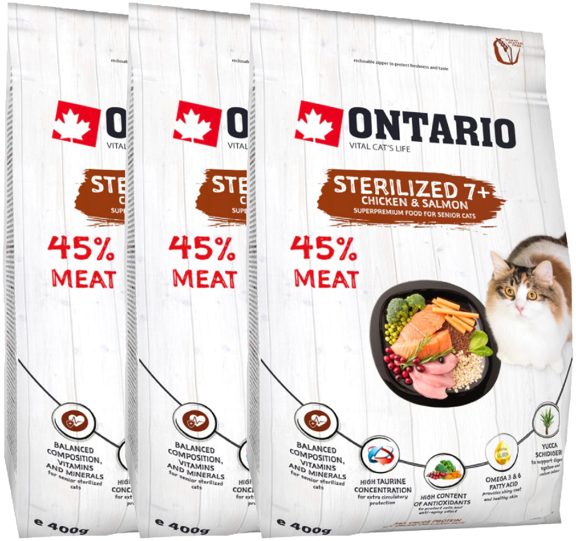 Ontario       (Ontario Cat Sterilised 7+) 0,4   3 .