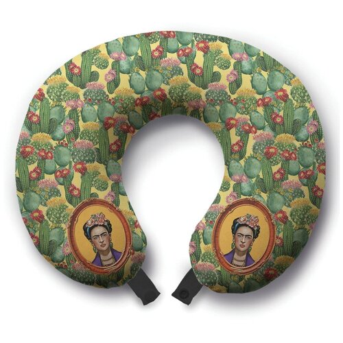 фото Подушка для шеи ambesonne фрида кало, зеленый/желтый
