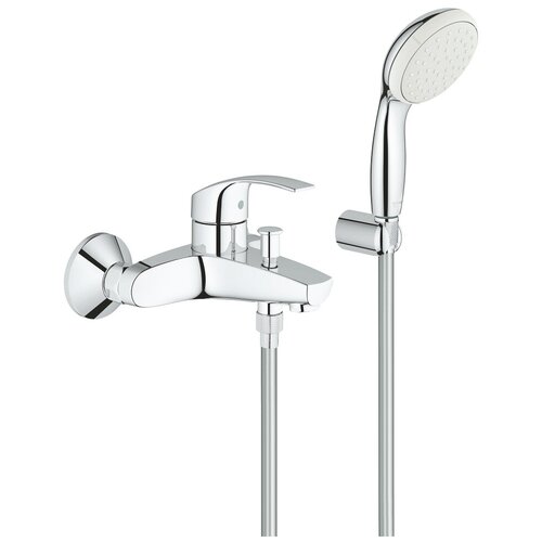 Смеситель с душевой лейкой Grohe Eurosmart 3330220A, хром хром 1500 мм смеситель для ванны с душем grohe eurosmart cosmopolitan 32832000