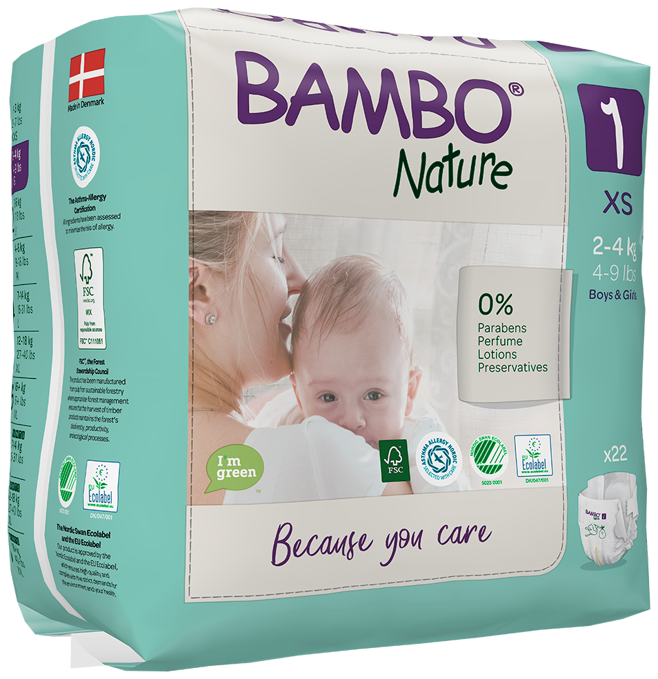 Эко-подгузники Bambo Nature 1 (2-4 кг), 22 шт.