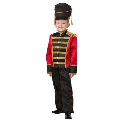 Карнавальный костюм «Гусар», куртка, брюки, головной убор, р. 32, рост 128 см детский костюм храброго летчика