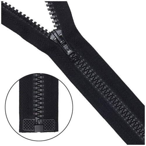 фото Молния трактор тип 10 (6мм) 1 замок 90см arta (077 черный) 5 шт