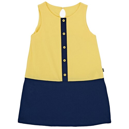 Платье Mini Maxi, размер 98, синий, желтый платье pelican хлопок трикотаж размер 98 оранжевый желтый
