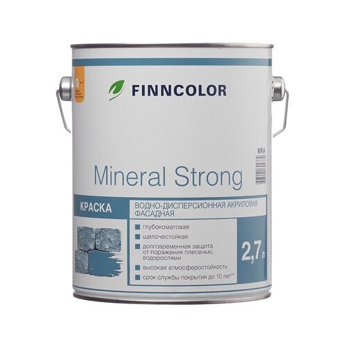 Краска водно-дисперсионная FINNCOLOR Mineral Strong фасадная глубокоматовая белый 2.7 л