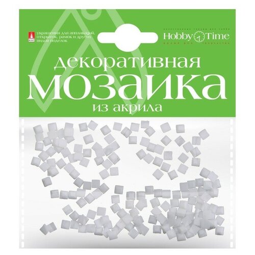 Мозаика декоративная из акрила 4Х4 ММ,200 ШТ, белый мозаика декоративная из акрила 8х8 мм 100 шт сиреневый арт 2 334 08