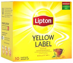 Фото Чай черный Lipton Yellow label в пакетиках