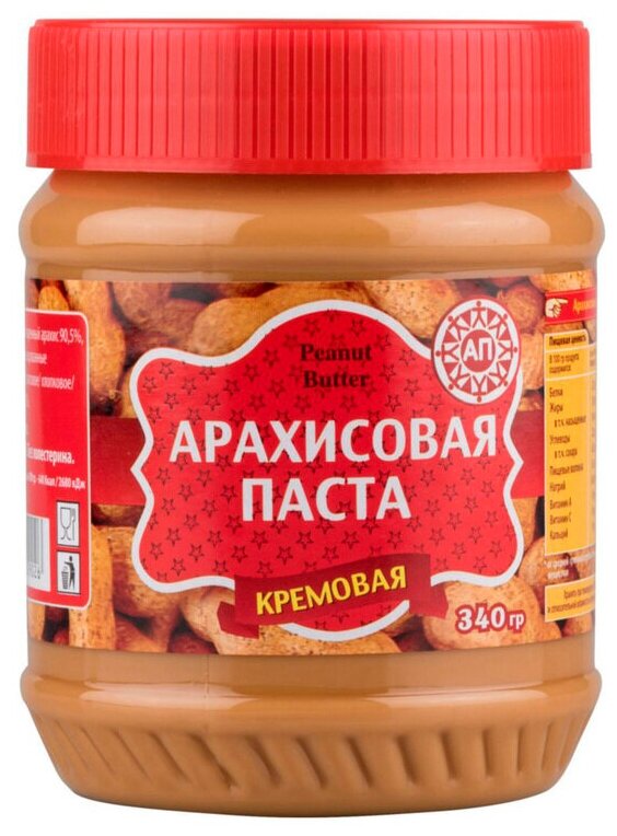 Арахисовая паста Азбука Продуктов кремовая 340 гр