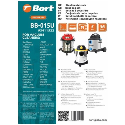 Комплект мешков - пылесборников Bort BB-015U