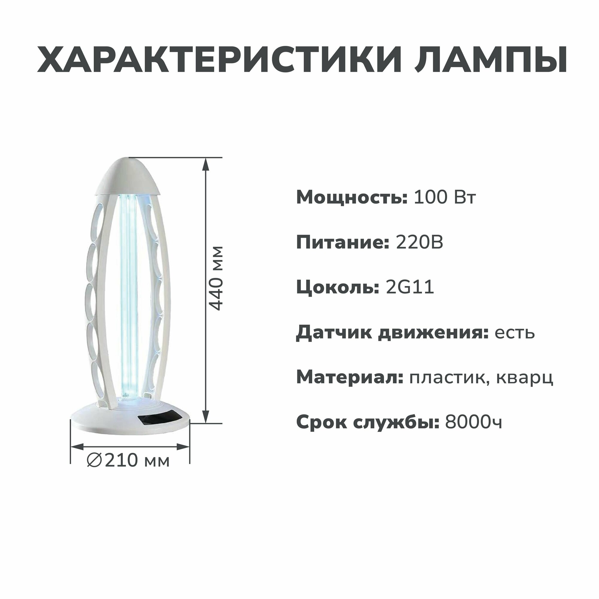 Ультрафиолетовая лампа озоновая 36Вт белая бактерицидная лампа для дома площадь обработки 40 м2 - фотография № 3
