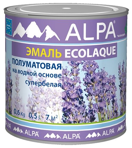 Эмаль акриловая (АК) Alpa Ecolaque полуматовая