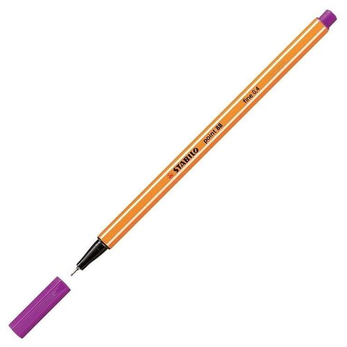 Купить STABILO Ручка капиллярная Stabilo Point 88, 0.4 мм, 88/55, фиолетовый 55 цвет чернил, Ручки
