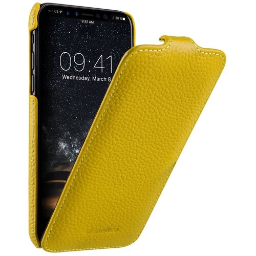 фото Кожаный чехол флип melkco для apple iphone 11 - jacka type - желтый