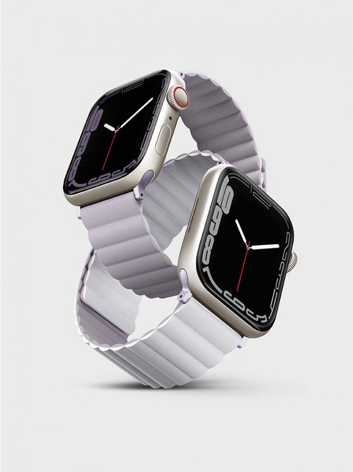 Uniq Силиконовый ремешок Uniq Revix Silicone Strap для Apple Watch 42/44/45/49 Blue/Black сиреневый/белый 45MM-REVLILWHT