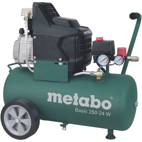 Компрессор масляный Metabo Basic 250-24 W, 24 л, 1.5 кВт компрессор масляный metabo 601538000 mega 350 100 w 90 л 2 2 квт