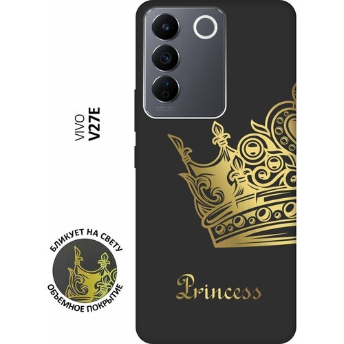 Матовый чехол True Princess для Vivo V27e / Виво В27е с 3D эффектом черный матовый чехол ac dc stickers для vivo v27e виво в27е с 3d эффектом черный