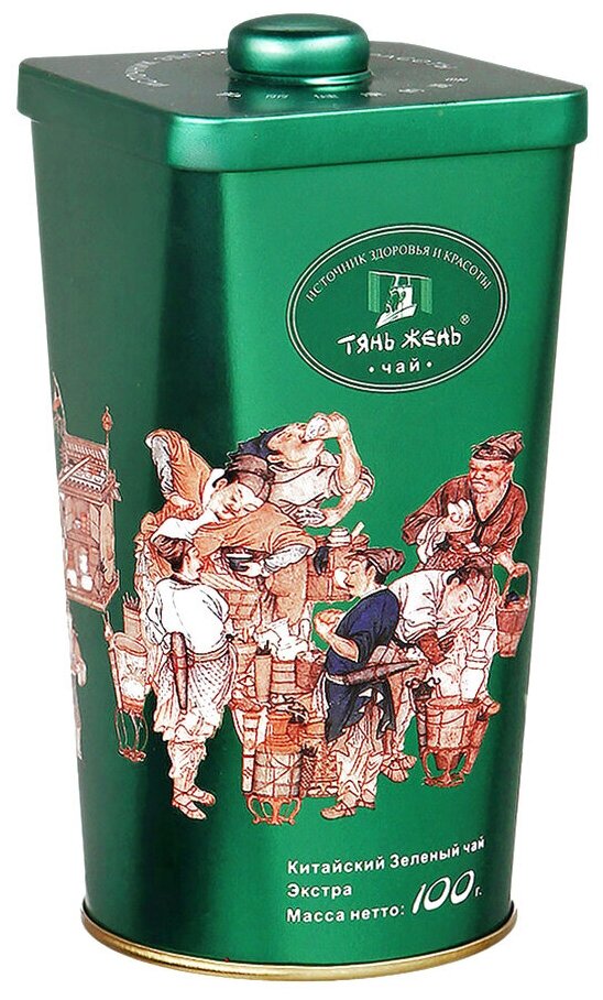 Чай подарочный Тянь Жень Экстра листовой зеленый 100 г - фотография № 1