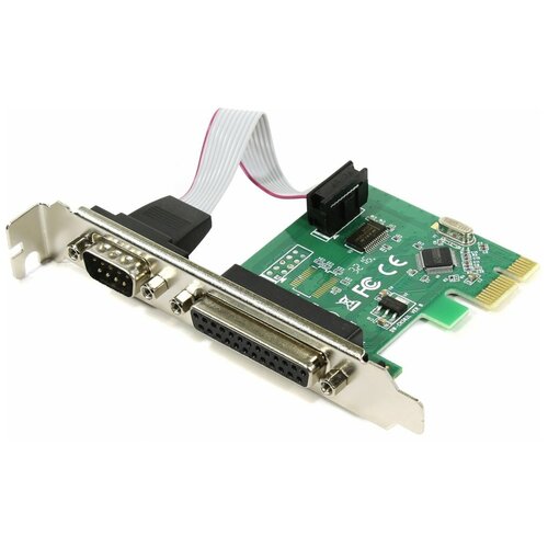 Контроллер LPT RS232 Orient XWT-PE1S1PV2 PCI-Express на LPT 25F + COM 9M чипсет WinChipHead CH382 планка портов низкопрофильная 1 x rs232 db9m кабель 28 см orient c098