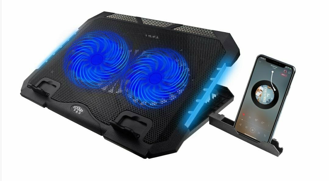 Подставка под ноутбук с мощным охлаждением Gaming pad S900 (RGB), регулировка скоростей, 7 положений, LED - подсветка с регулировкой цвета.