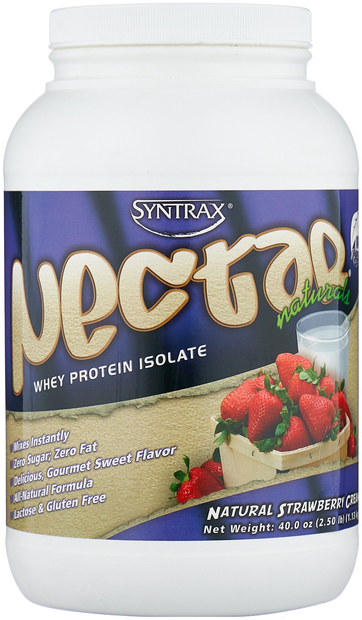 Протеин SynTrax Nectar Natural, 920 гр., клубника со сливками